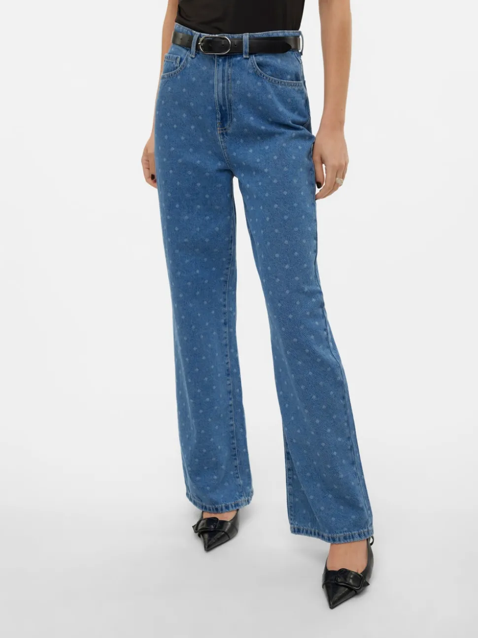 VMKATHY Hög Midja Vid Passform Jeans