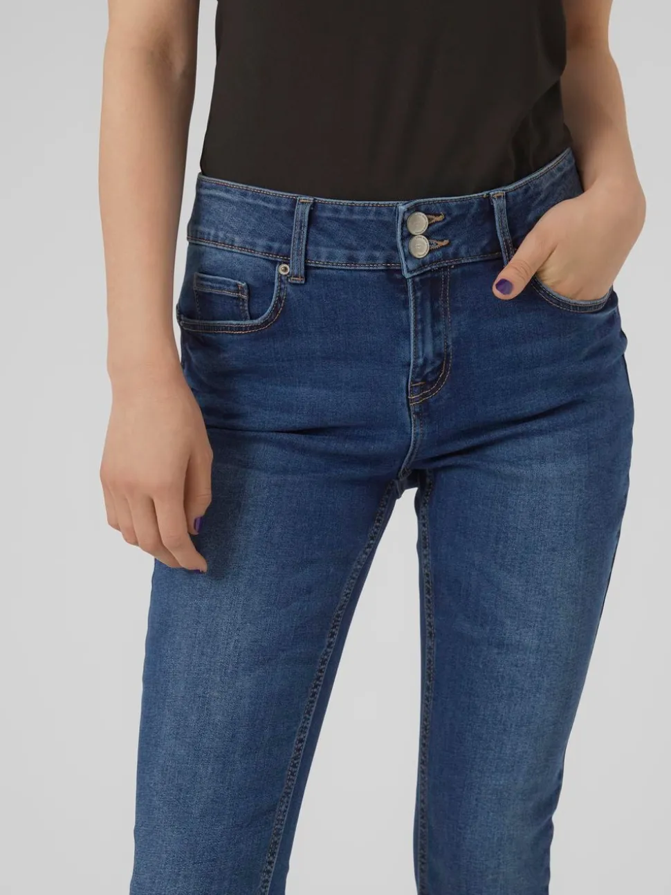 VMKIMMI Medelhög Midja Slim Fit Jeans