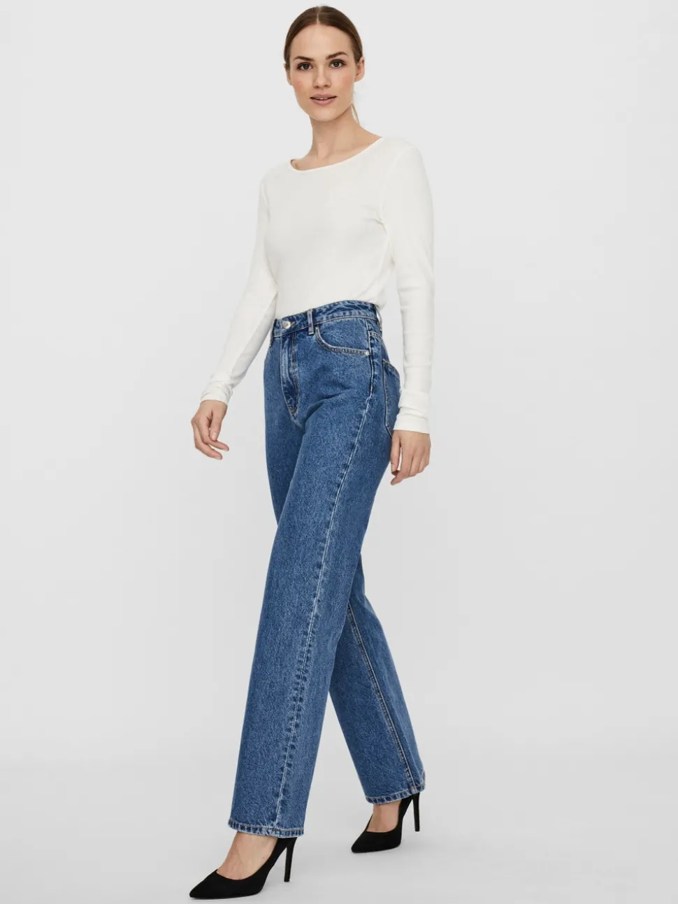 VMKITHY Hög Midja Lös Passform Jeans