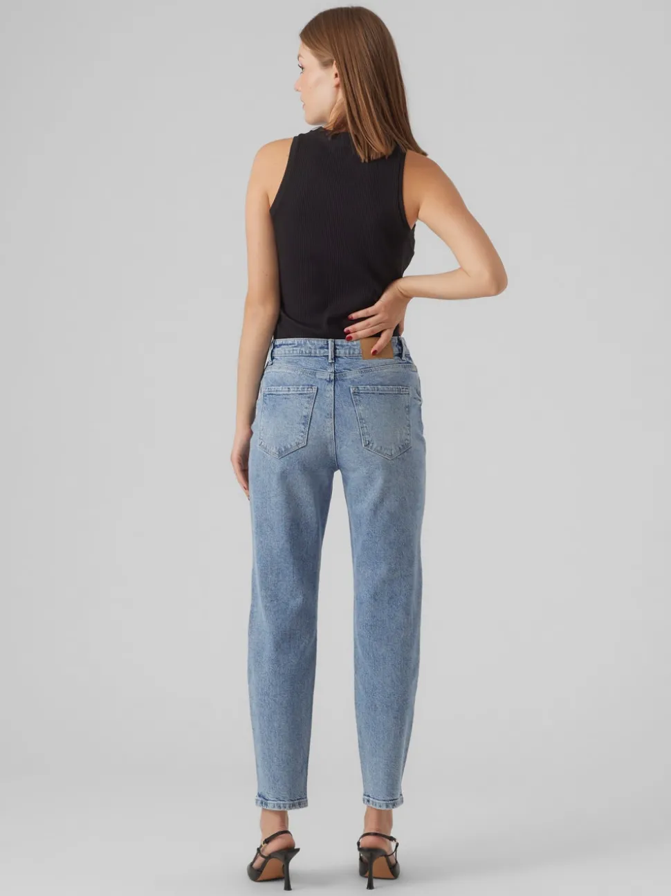 VMLINDA Hög Midja Mom Fit Jeans