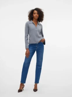 VMLINDA Hög Midja Mom Fit Jeans