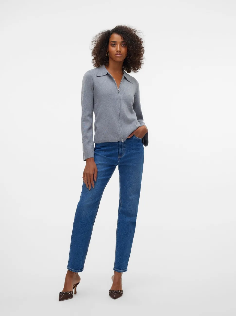 VMLINDA Hög Midja Mom Fit Jeans