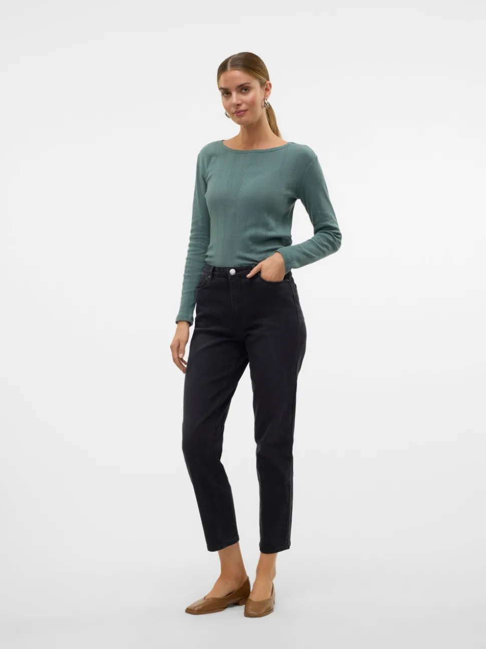 VMLINDA Hög Midja Mom Fit Jeans