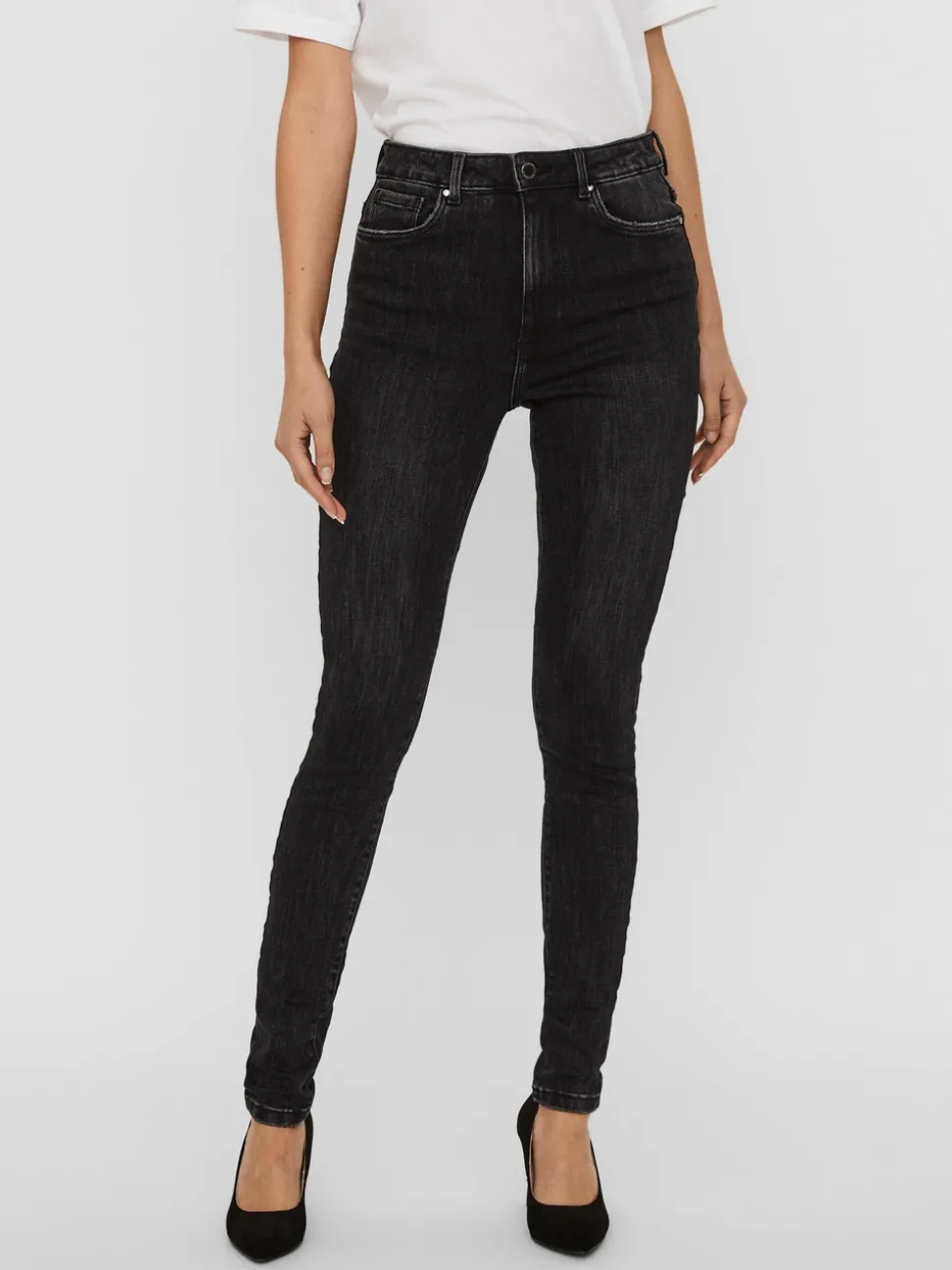 VMLOA Hög Midja Skinny Fit Jeans