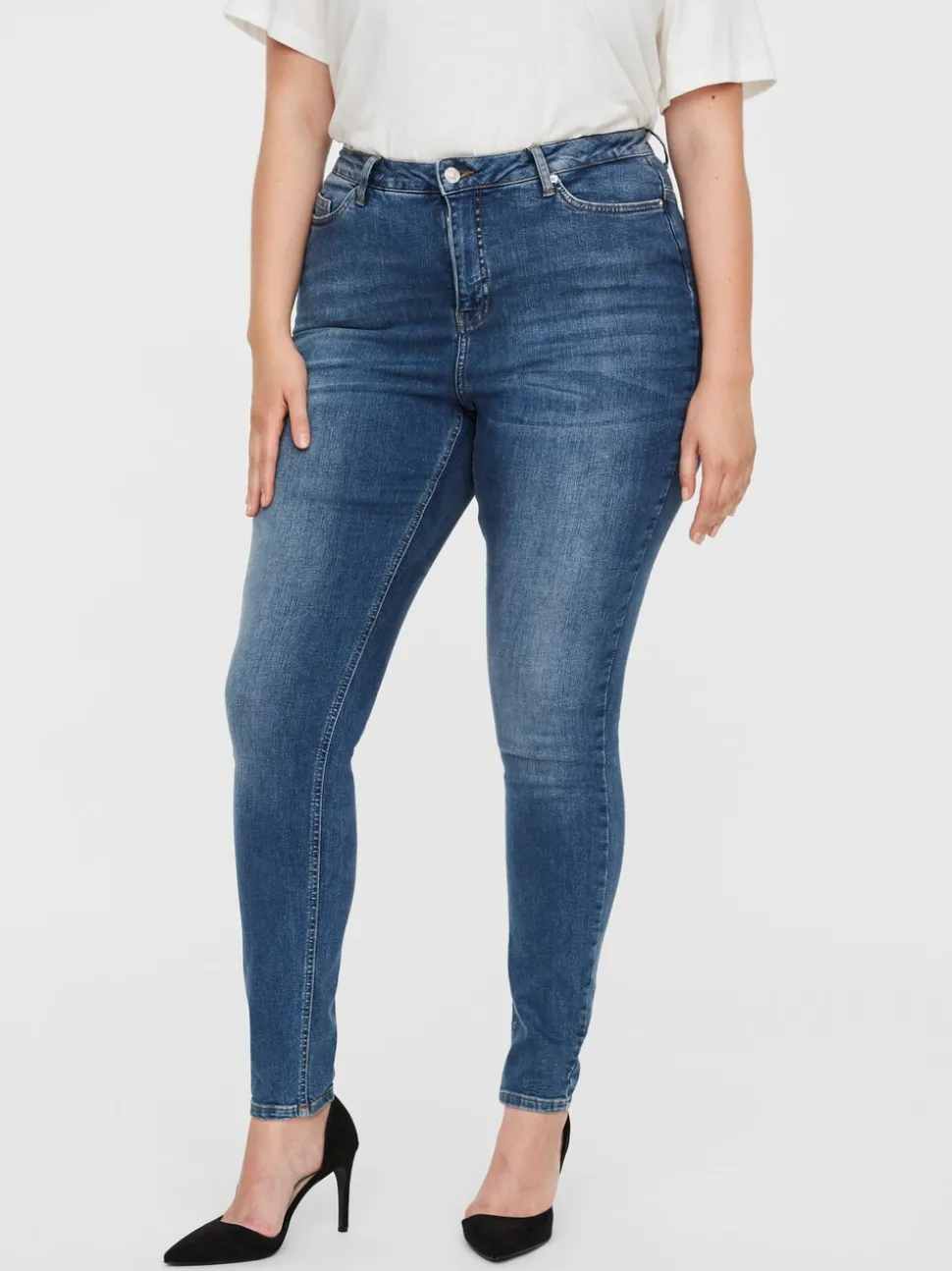 VMLORA Hög Midja Skinny Fit Jeans