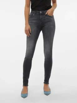 VMLUX Medelhög Midja Slim Fit Jeans