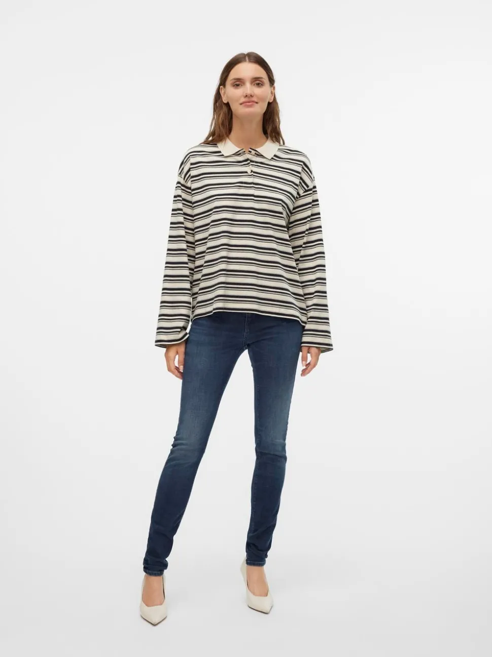 VMLUX Medelhög Midja Slim Fit Jeans