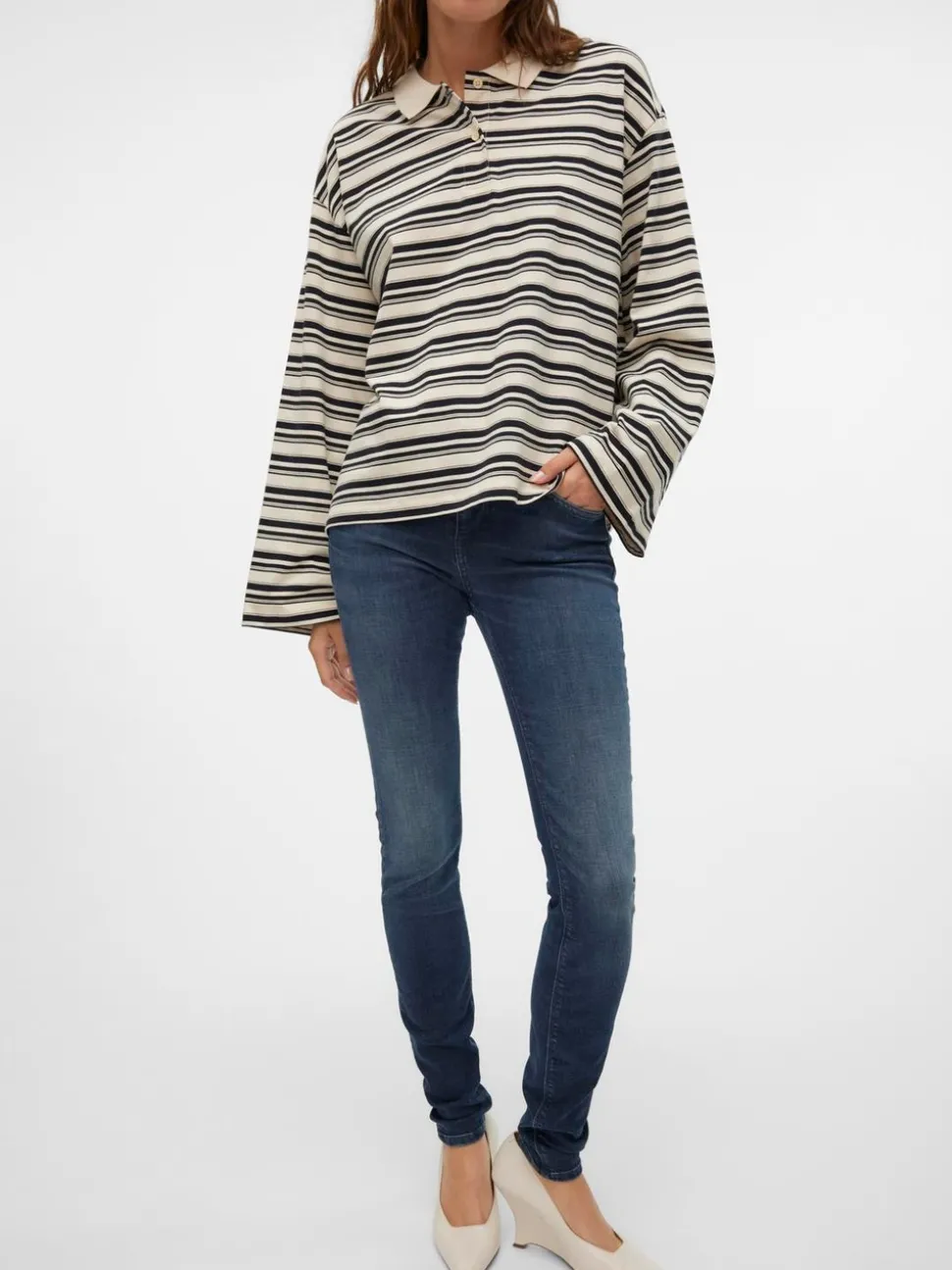 VMLUX Medelhög Midja Slim Fit Jeans