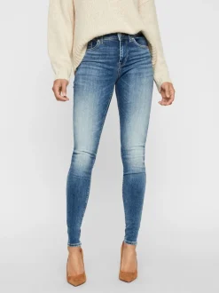 VMLUX Medelhög Midja Slim Fit Jeans