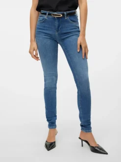 VMLUX Medelhög Midja Slim Fit Jeans