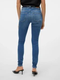 VMLUX Medelhög Midja Slim Fit Jeans