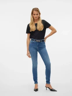 VMLUX Medelhög Midja Slim Fit Jeans