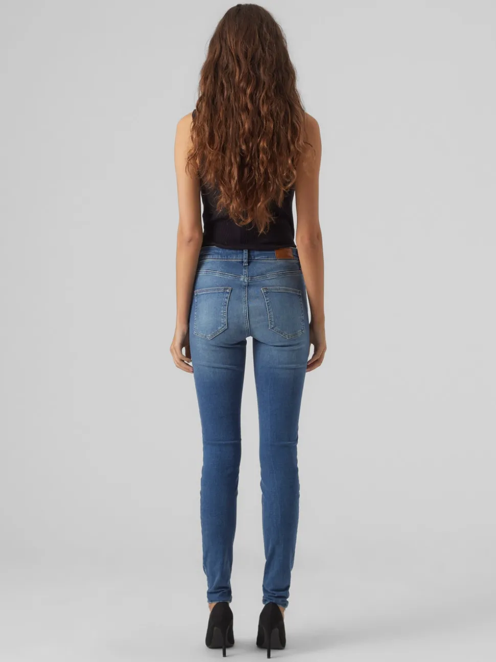 VMLUX Medelhög Midja Slim Fit Jeans