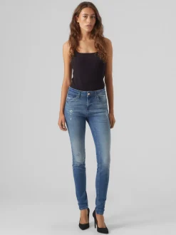 VMLUX Medelhög Midja Slim Fit Jeans