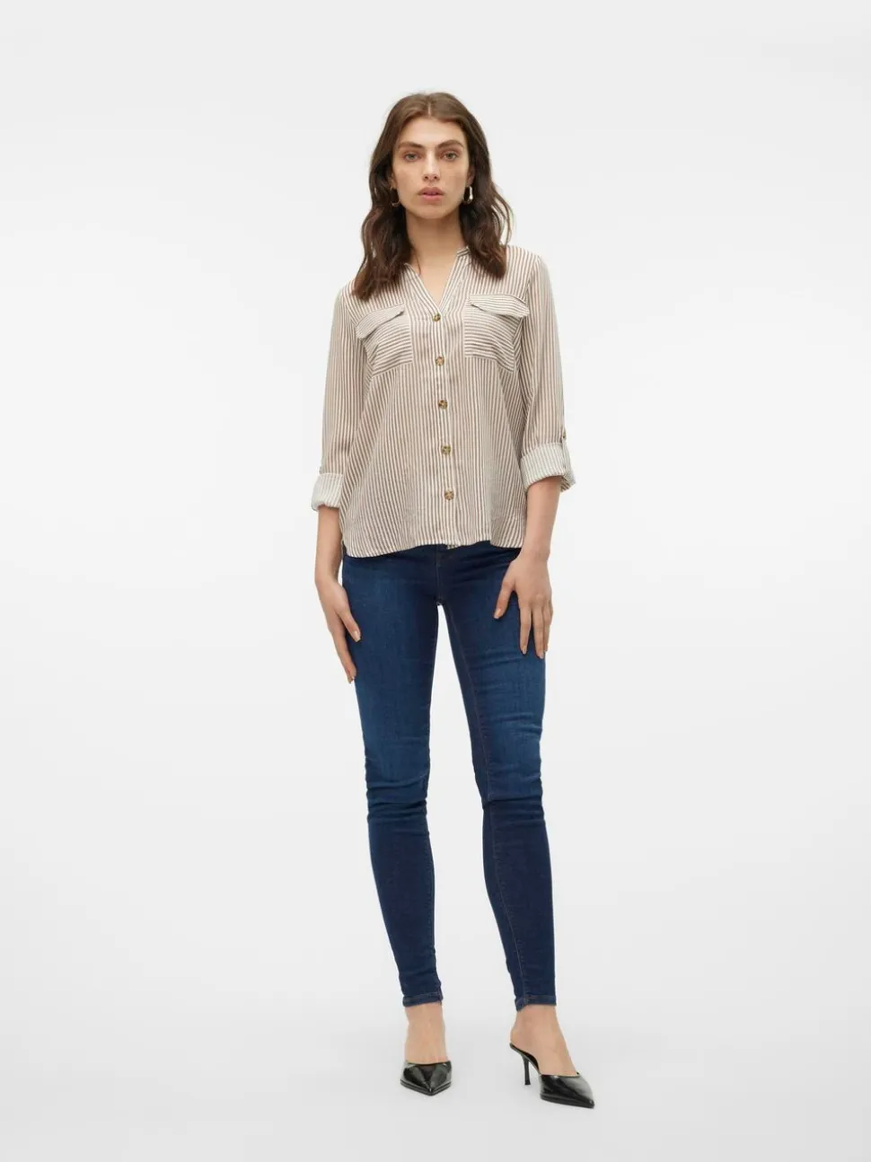 VMLUX Medelhög Midja Slim Fit Jeans