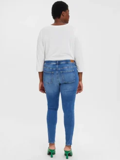 VMLUX Medelhög Midja Slim Fit Jeans