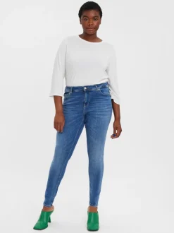 VMLUX Medelhög Midja Slim Fit Jeans