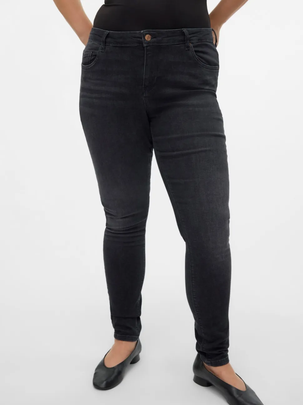 VMLUX Medelhög Midja Slim Fit Jeans