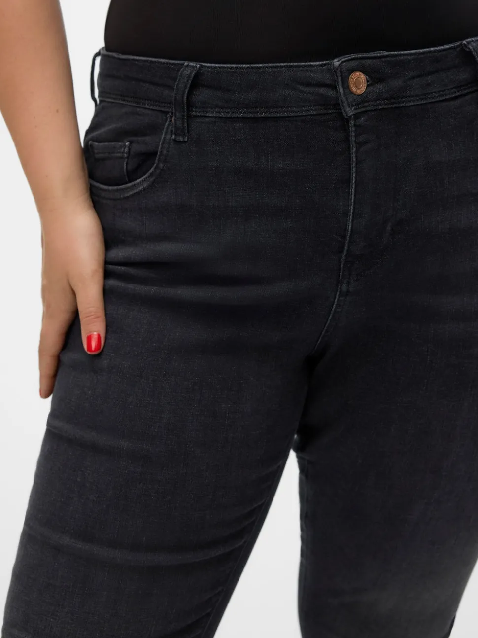 VMLUX Medelhög Midja Slim Fit Jeans