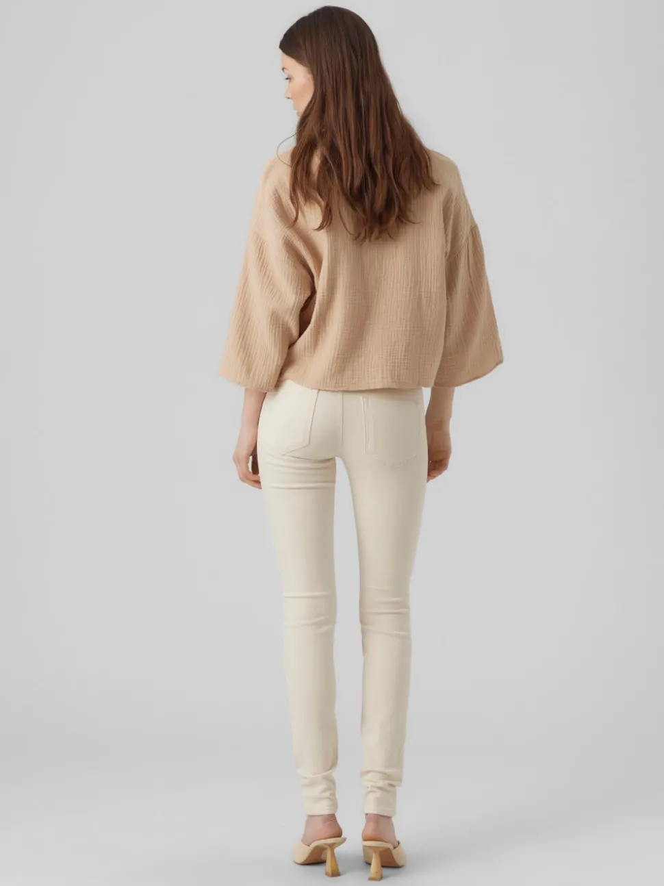 VMLUX Medelhög Midja Slim Fit Jeans