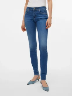 VMLUX Medelhög Midja Slim Fit Jeans