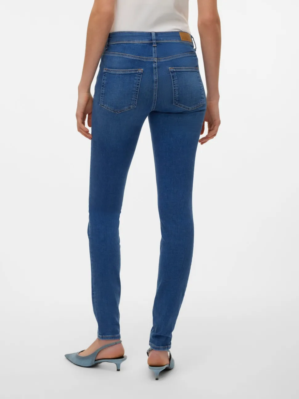 VMLUX Medelhög Midja Slim Fit Jeans