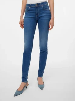 VMLUX Medelhög Midja Slim Fit Jeans