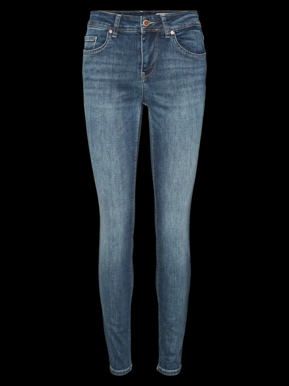 VMLUX Medelhög Midja Slim Fit Jeans