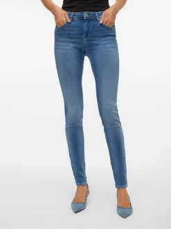 VMLUX Medelhög Midja Slim Fit Jeans