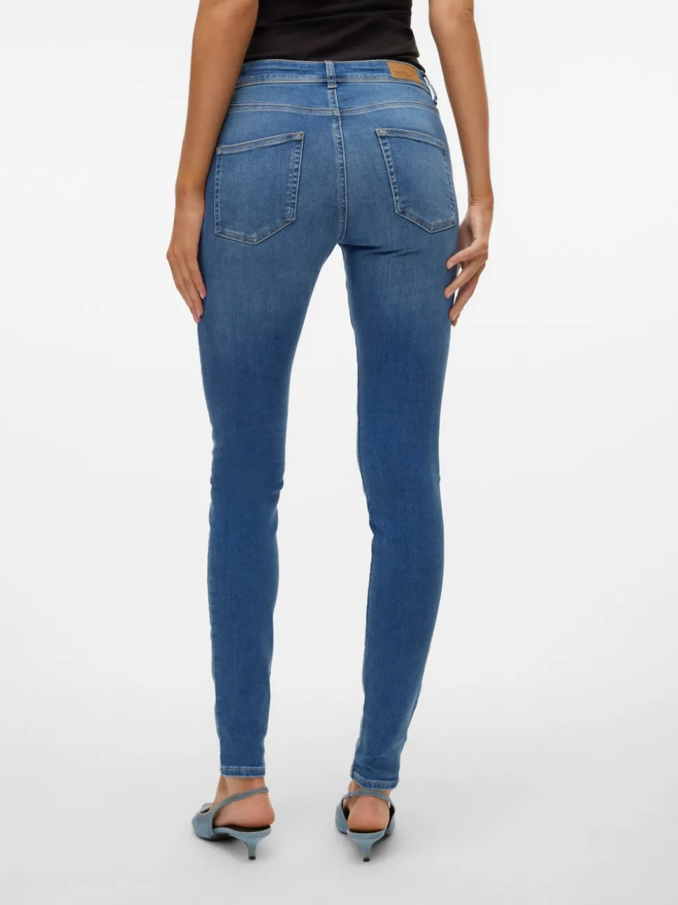 VMLUX Medelhög Midja Slim Fit Jeans