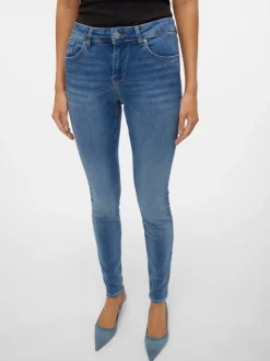 VMLUX Medelhög Midja Slim Fit Jeans