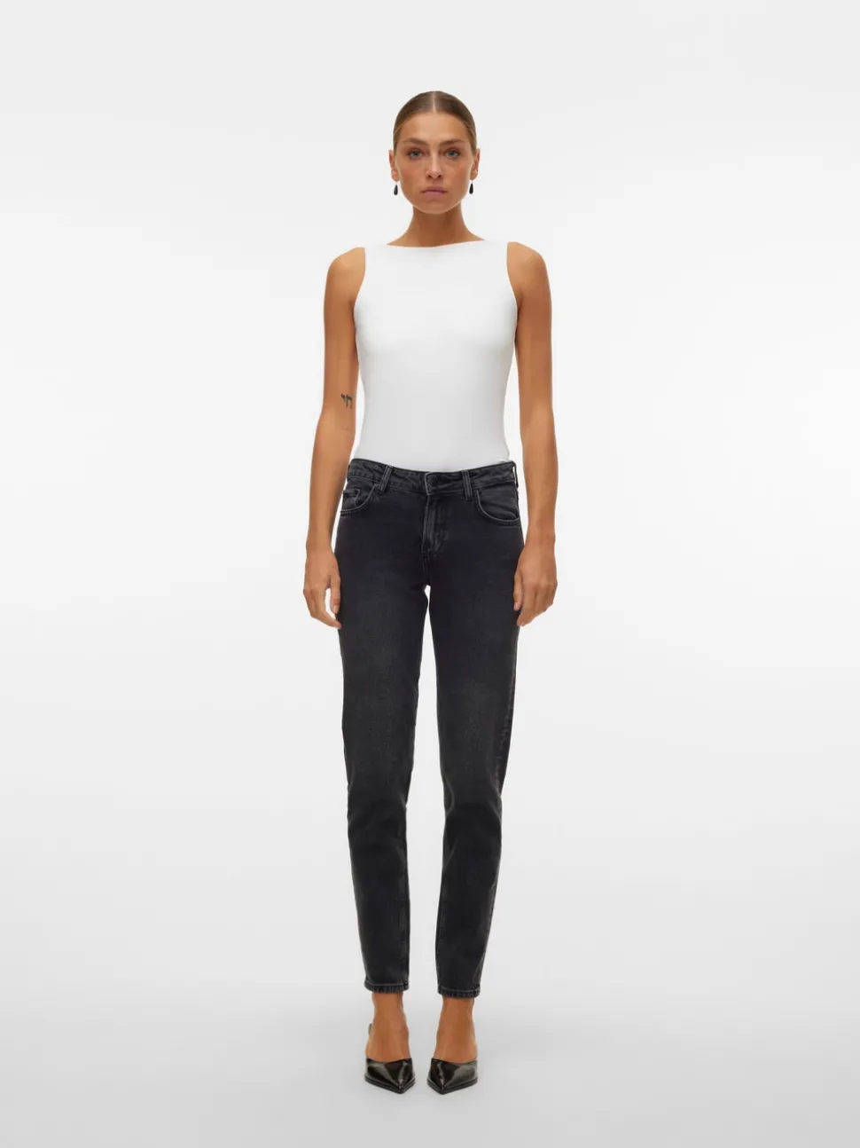 VMMARRY Låg Midja Mom Fit Jeans