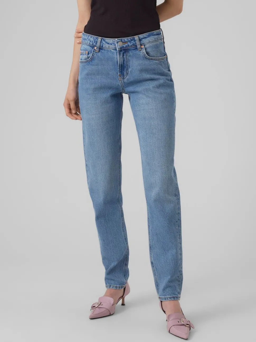 VMMARRY Låg Midja Mom Fit Jeans
