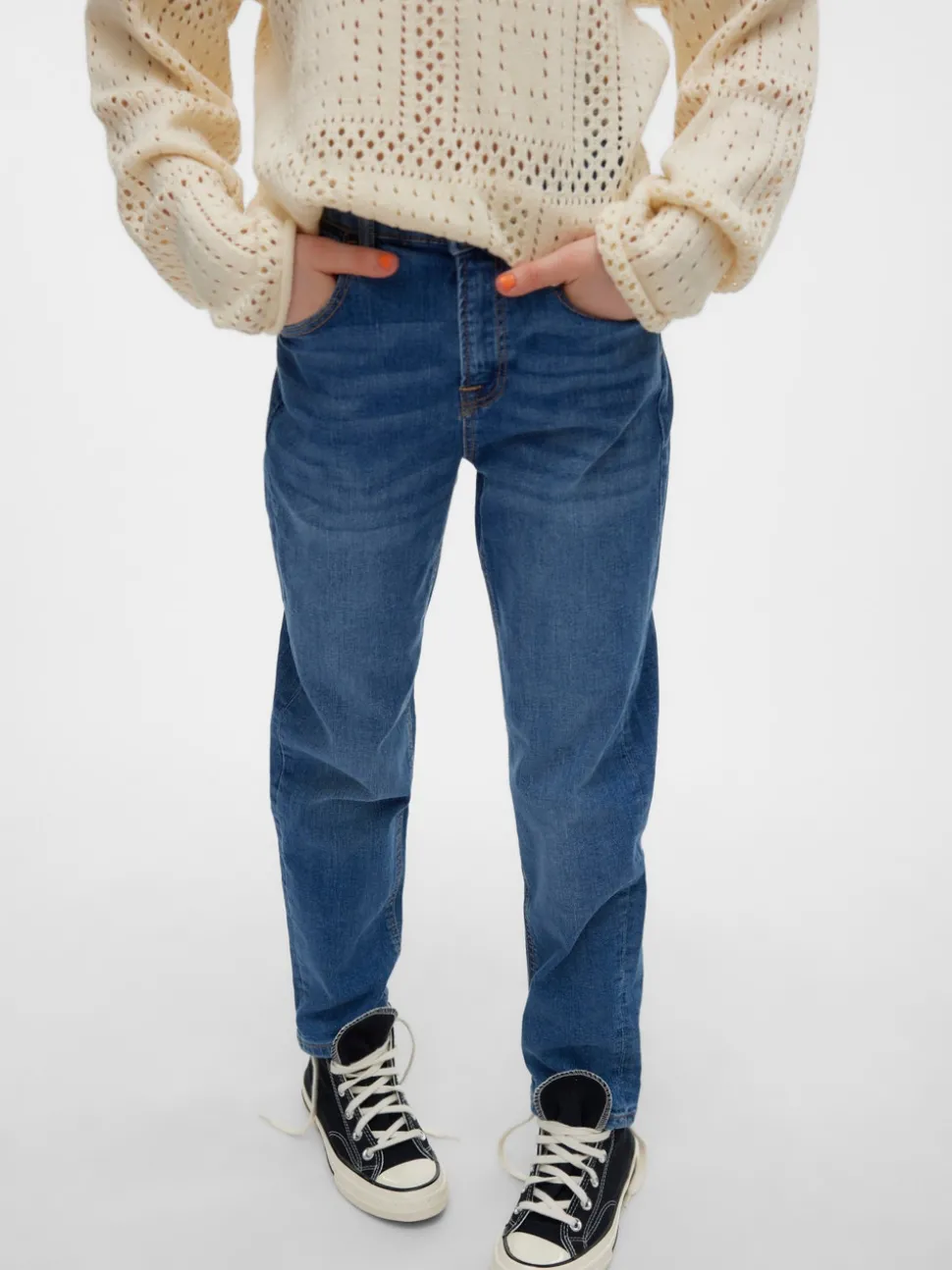VMOLIVIA Hög Midja Mom Fit Jeans