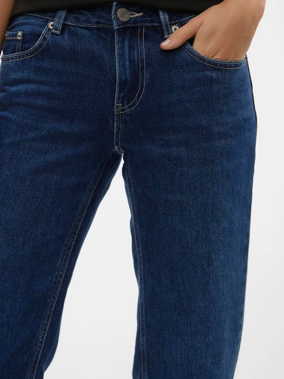 VMPAM Låg Midja Rak Passform Jeans
