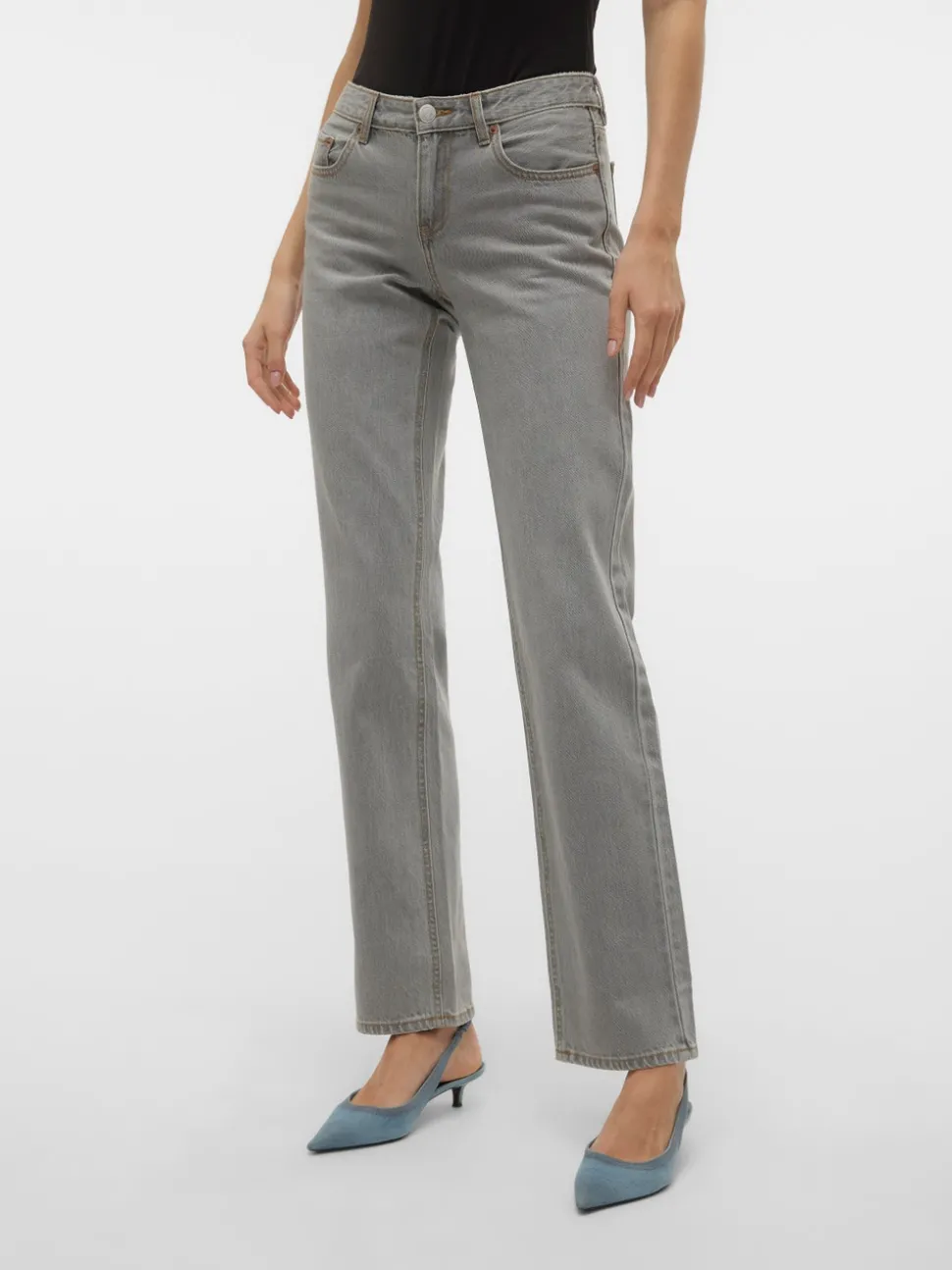 VMPAM Låg Midja Rak Passform Jeans