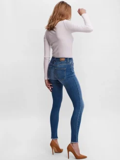VMPEACH Medelhög Midja Skinny Fit Jeans