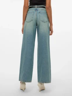 VMROWAN Hög Midja Vid Passform Jeans