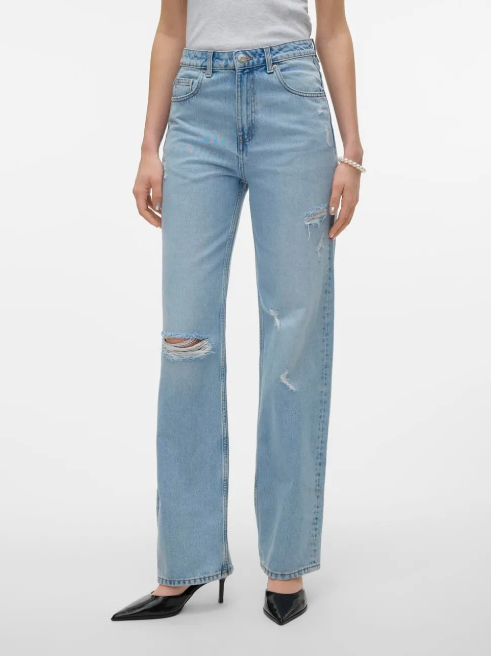 VMRYLEE Hög Midja Rak Passform Jeans