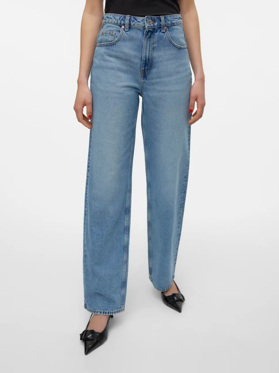 VMRYLEE Hög Midja Rak Passform Jeans