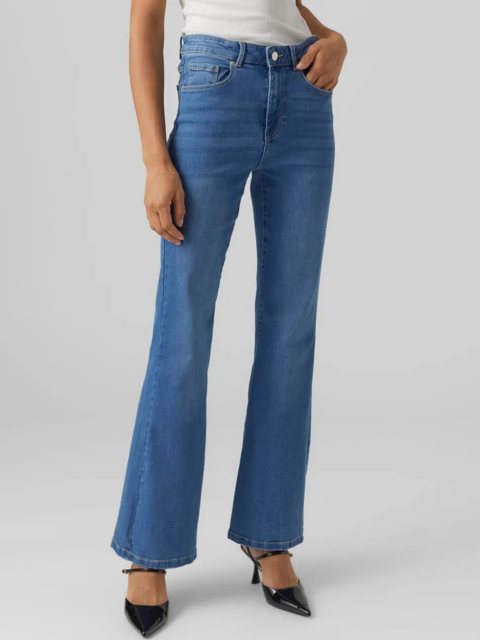 VMSELINA Hög Midja Utsvängd Passform Jeans