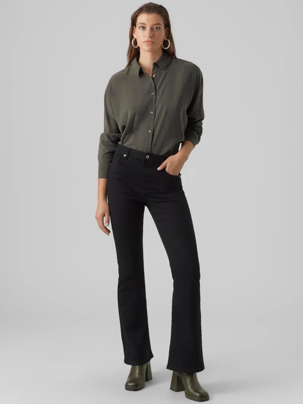 VMSELINA Hög Midja Utsvängd Passform Jeans