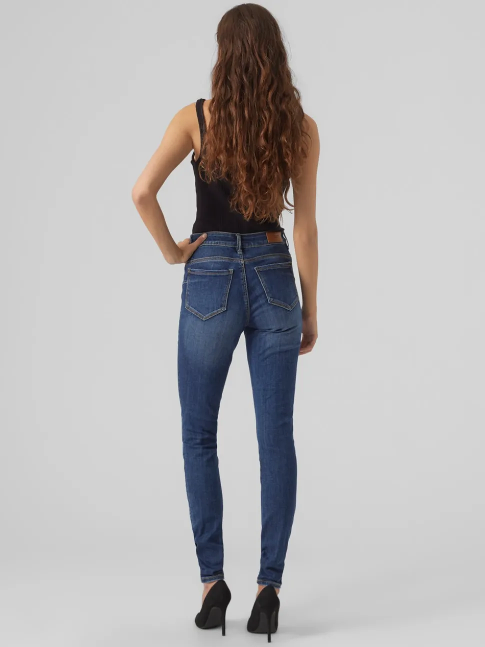 VMSEVEN Medelhög Midja Skinny Fit Jeans