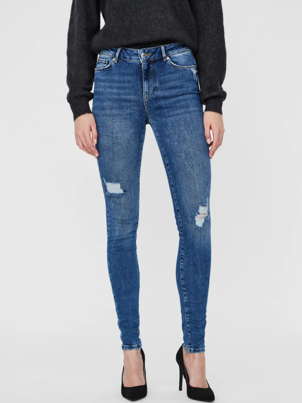 VMSEVEN Medelhög Midja Slim Fit Jeans