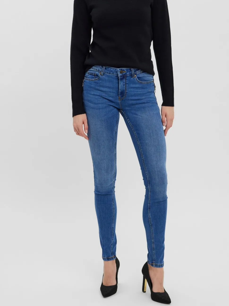 VMSEVEN Medelhög Midja Slim Fit Jeans