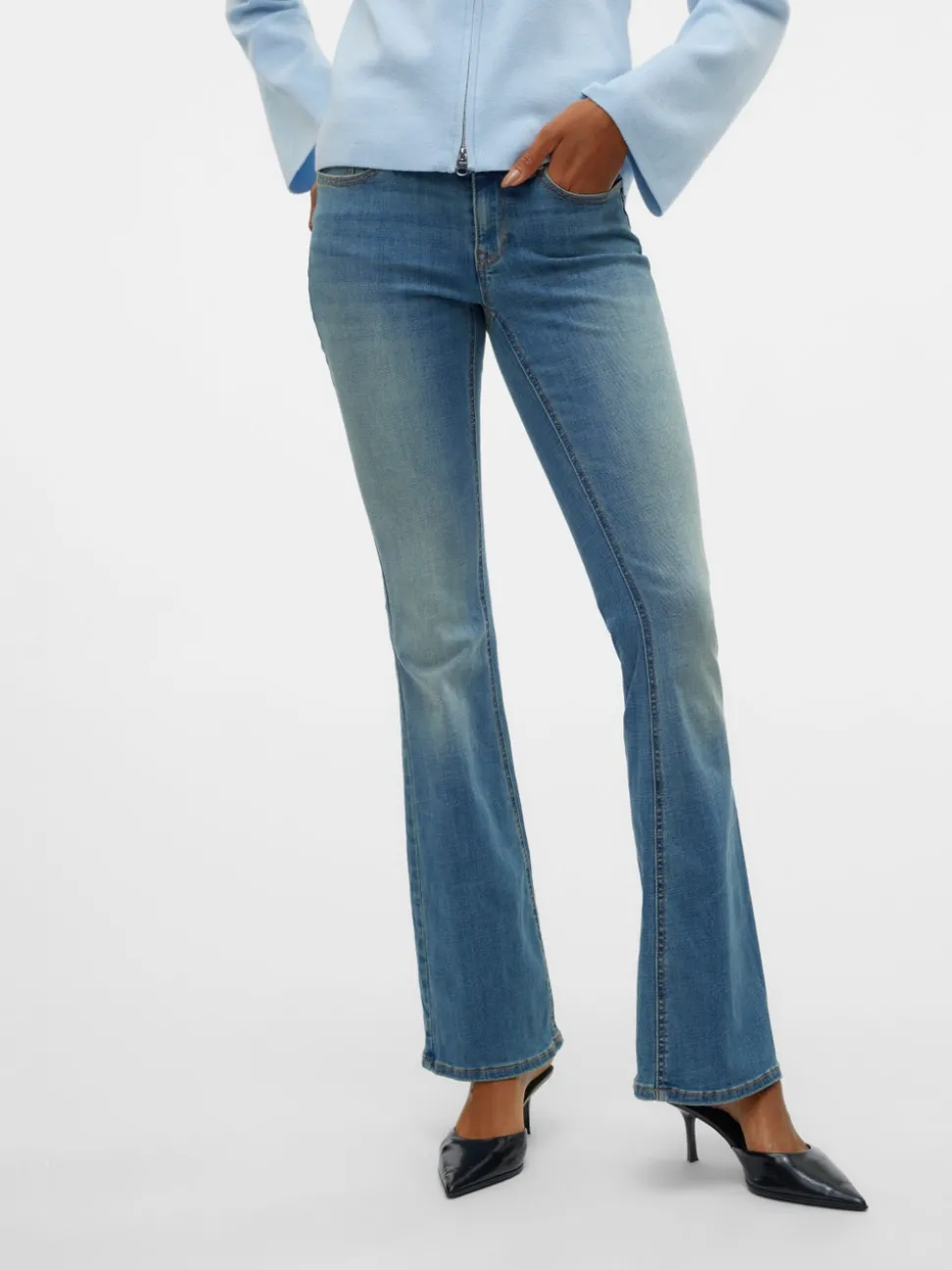 VMSIGI Låg Midja Utsvängd Passform Jeans
