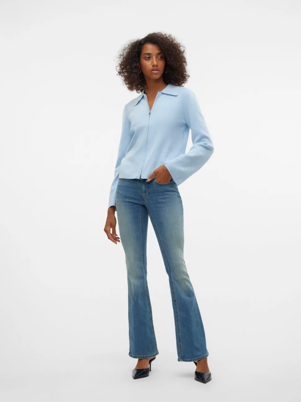 VMSIGI Låg Midja Utsvängd Passform Jeans