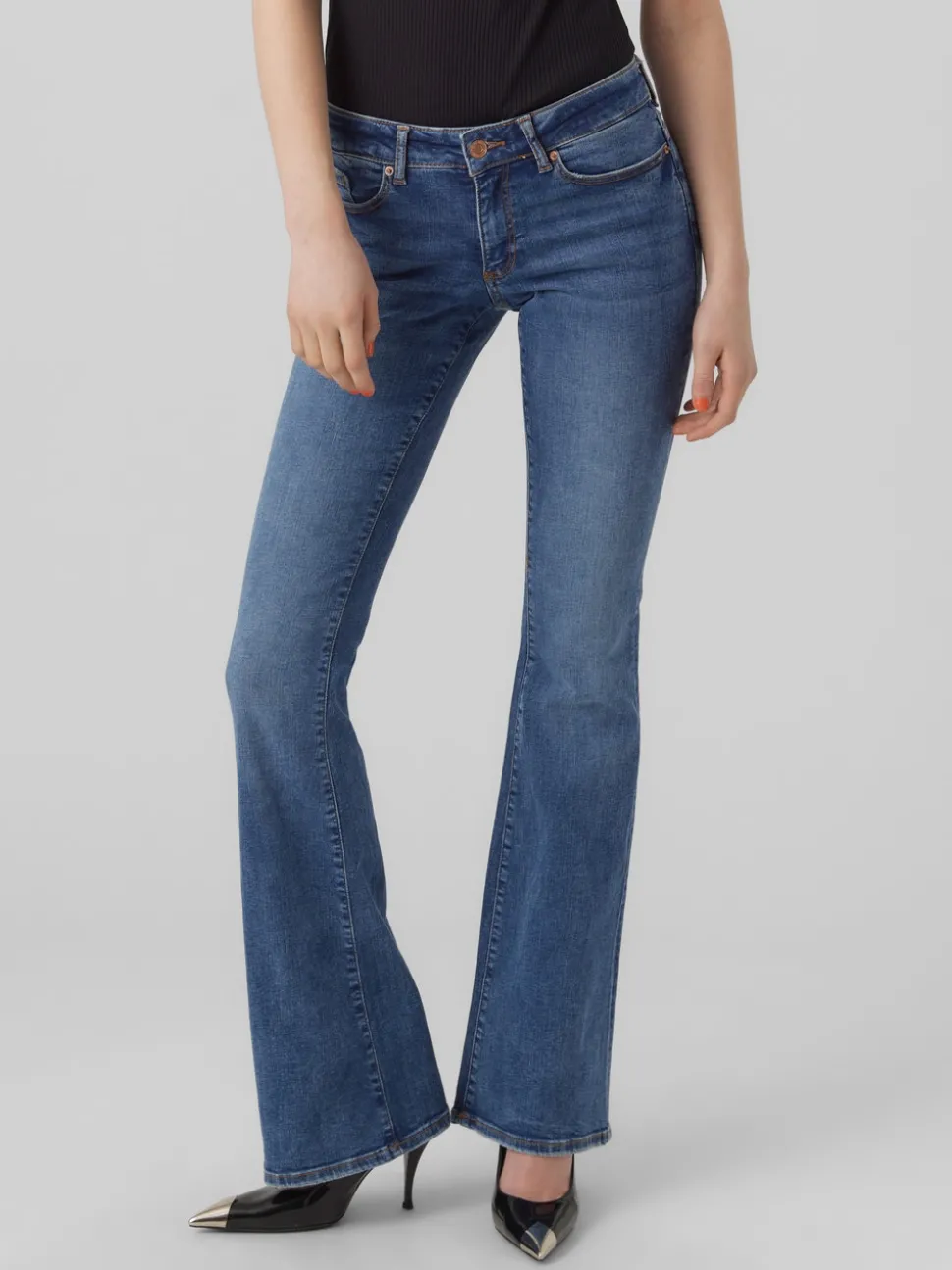 VMSIGI Låg Midja Utsvängd Passform Jeans