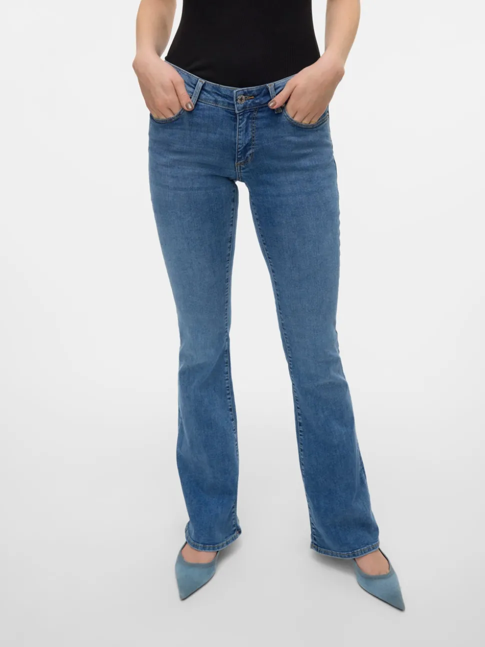 VMSIGI Låg Midja Utsvängd Passform Jeans