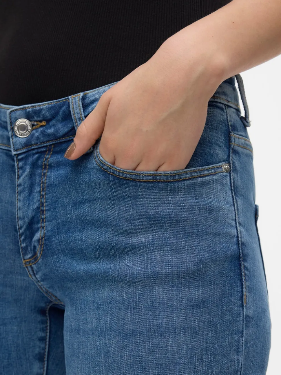 VMSIGI Låg Midja Utsvängd Passform Jeans